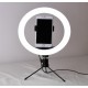 RING LIGHT LS-260 10.0" CON SOPORTE MINI TRÍPODE Y SOPORTE PARA TELÉFONO NEGRO